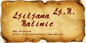 Ljiljana Malinić vizit kartica